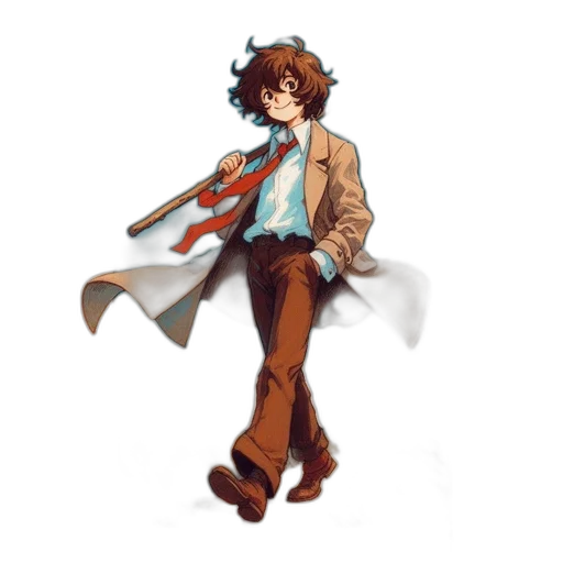 jacket, staff, weapon, concept art transparent PNG cut-out