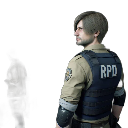 jacket, weapon, concept art, 3d render transparent PNG cut-out
