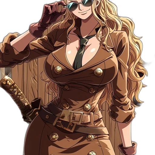 dress, staff, jacket, anime transparent PNG cut-out