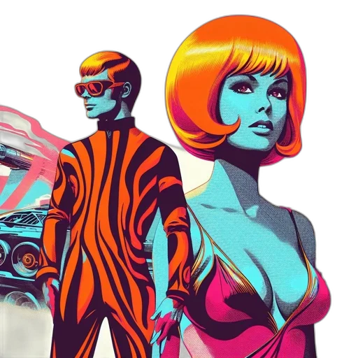 comic book art, concept art, cyberpunk, fantasy art transparent PNG cut-out
