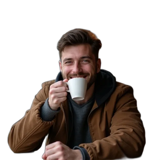 face, staff, jacket, furniture transparent PNG cut-out