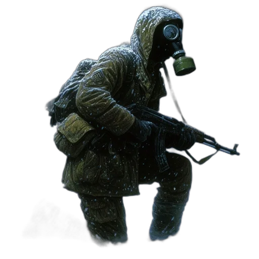 weapon, jacket, mask, creature transparent PNG cut-out