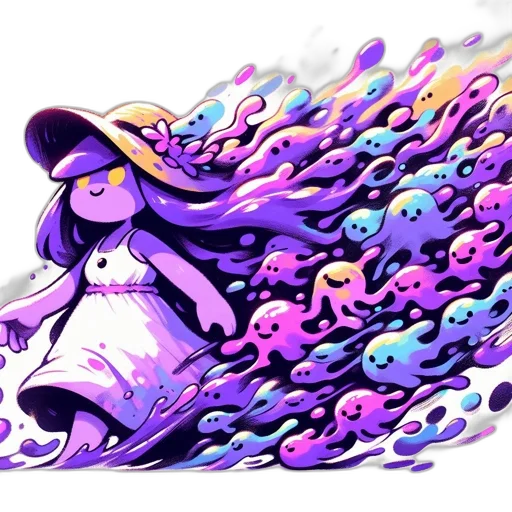 creature, dress, hat, pixel art transparent PNG cut-out