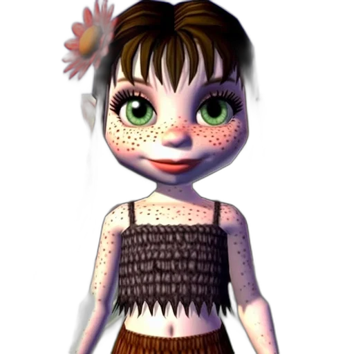 dress, jewelry, staff, creature transparent PNG cut-out