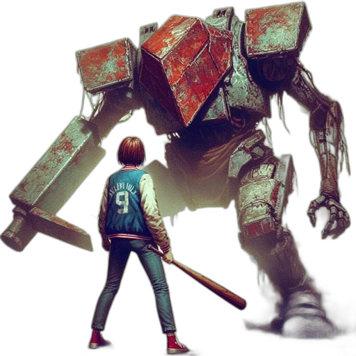 robot, weapon, jacket, concept art transparent PNG cut-out