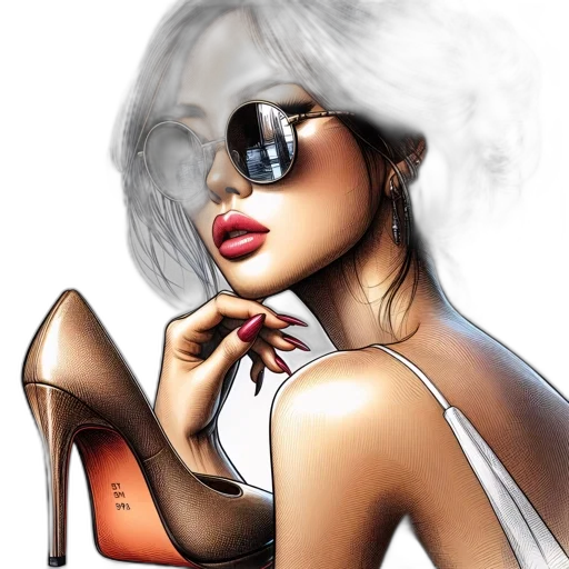 shoes, photorealistic, cartoon, fantasy art transparent PNG cut-out