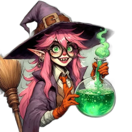 staff, hat, mask, fantasy art transparent PNG cut-out