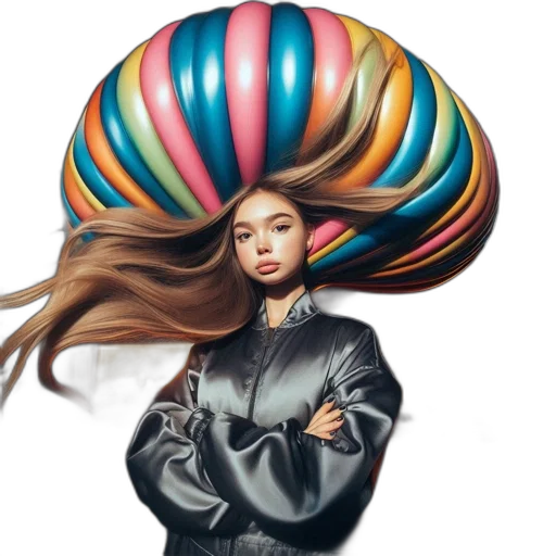 hair, hat, jacket, umbrella transparent PNG cut-out