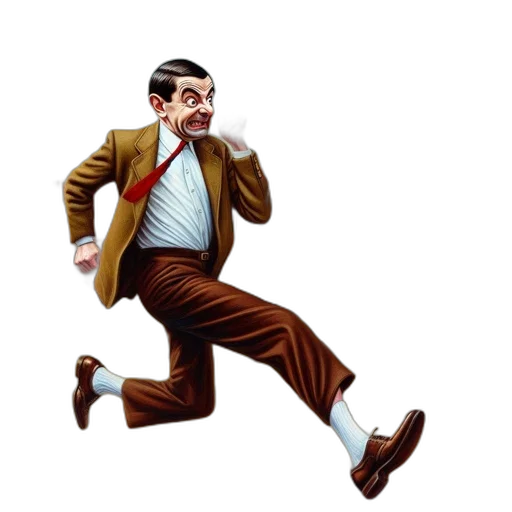 animated, figure, brown, suit transparent PNG cut-out