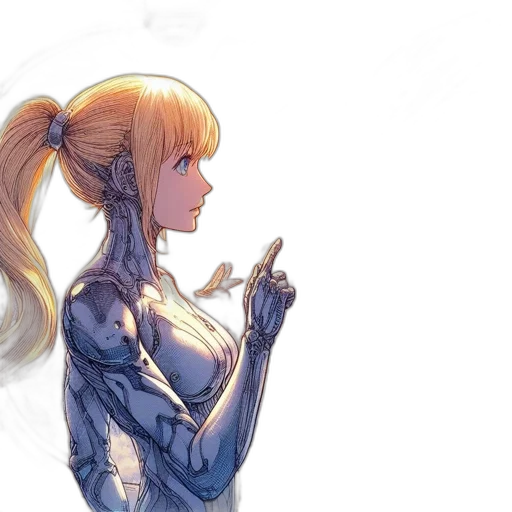 robot, concept art, anime, comic book art transparent PNG cut-out