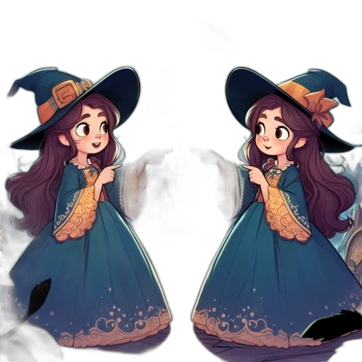 dress, hat, crown, staff transparent PNG cut-out