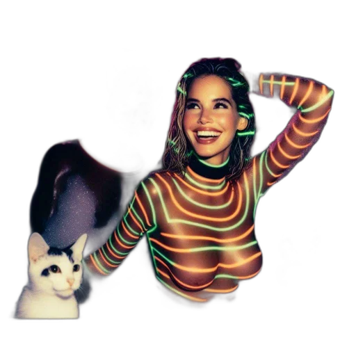 animal, mask, pixel art, vaporwave transparent PNG cut-out