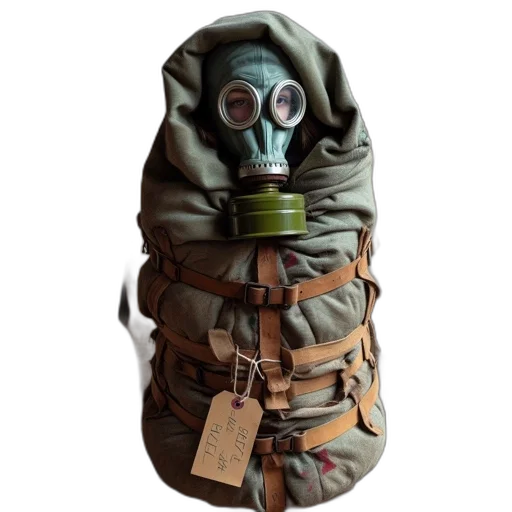 jacket, mask, bottle, creature transparent PNG cut-out