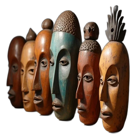 mask, face, jewelry, staff transparent PNG cut-out
