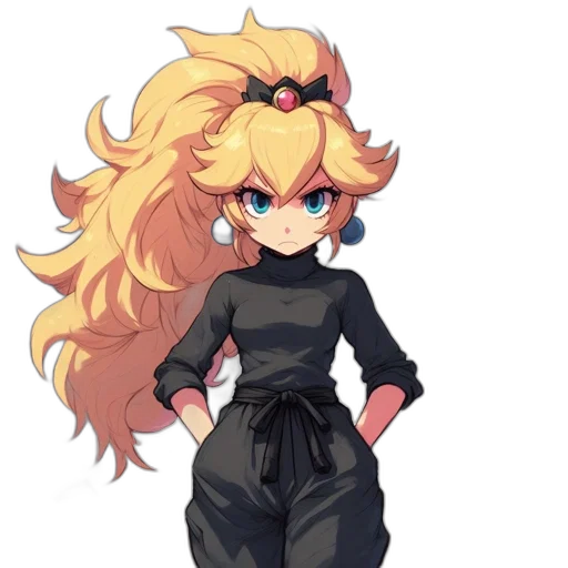 staff, dress, hair, crown transparent PNG cut-out