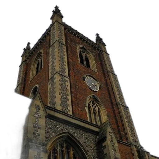 building, photorealistic, 3d render, clock transparent PNG cut-out