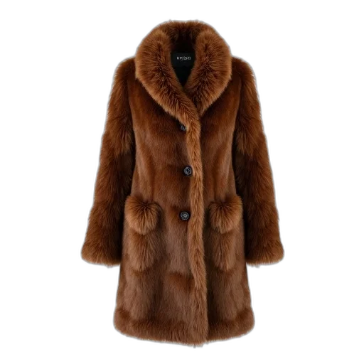 jacket, brown, furry, long-sleeved transparent PNG cut-out