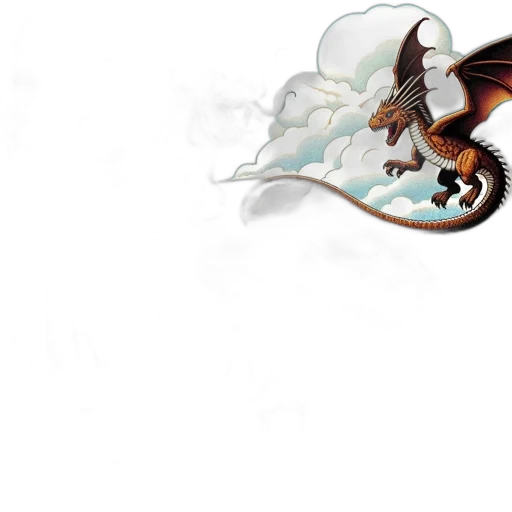 dragon, staff, sword, creature transparent PNG cut-out