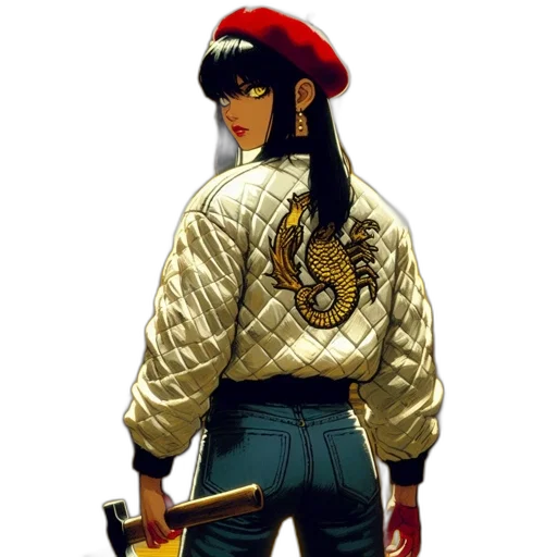 jacket, weapon, staff, sword transparent PNG cut-out