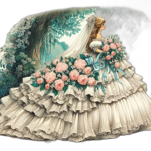 dress, crown, hat, fantasy art transparent PNG cut-out