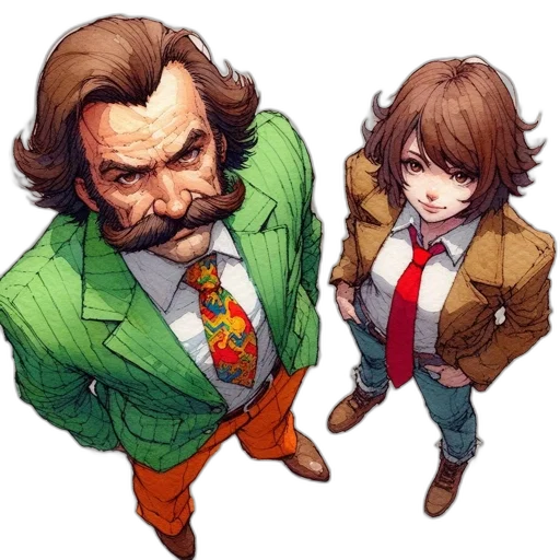 jacket, face, comic book art, concept art transparent PNG cut-out