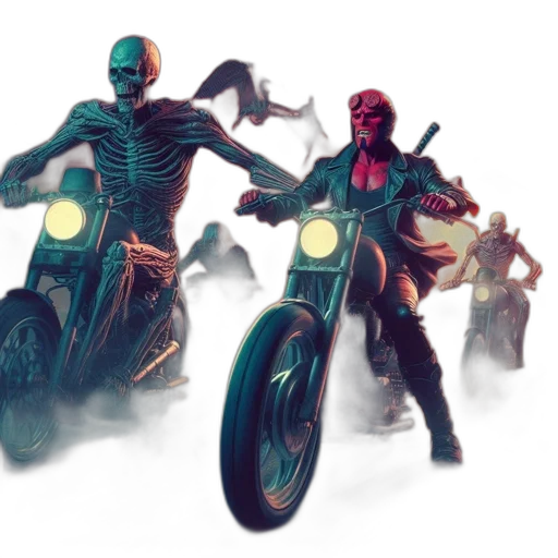 concept art, comic book art, fantasy art, cyberpunk transparent PNG cut-out