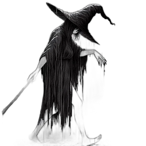 creature, hat, staff, dragon transparent PNG cut-out