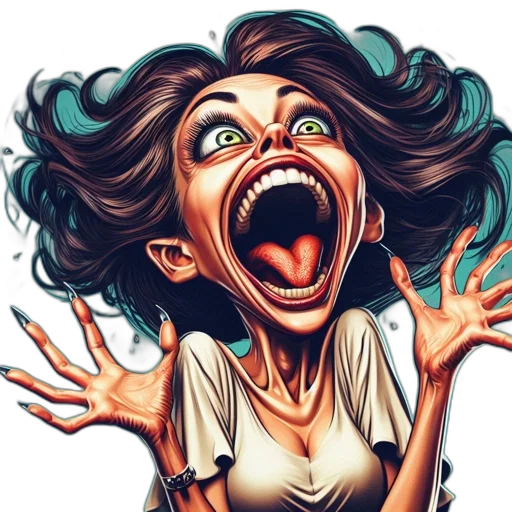 face, comic book art, photorealistic, cartoon transparent PNG cut-out