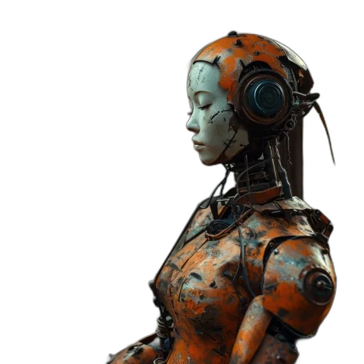 robot, cyberpunk, concept art, 3d render transparent PNG cut-out