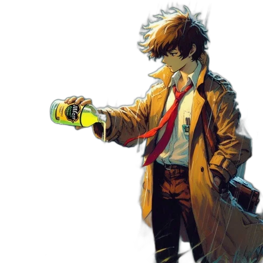 jacket, staff, weapon, concept art transparent PNG cut-out