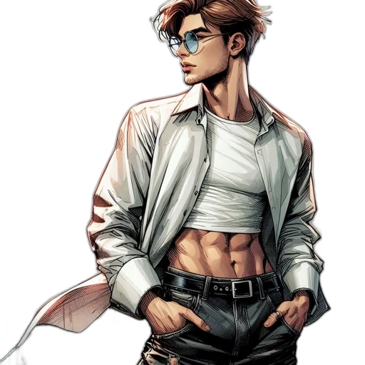 jacket, comic book art, concept art, cyberpunk transparent PNG cut-out