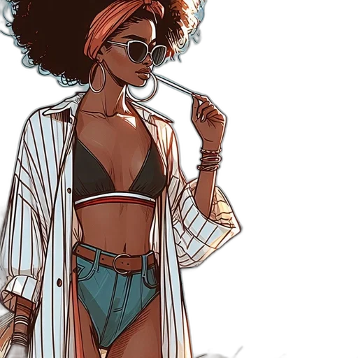 comic book art, concept art, cartoon, watercolor transparent PNG cut-out