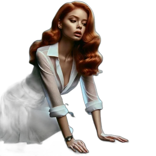 dress, hair, photorealistic, concept art transparent PNG cut-out