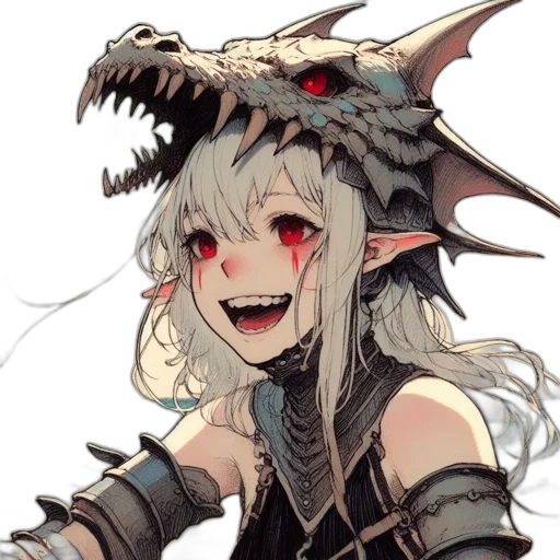 dragon, creature, mask, staff transparent PNG cut-out