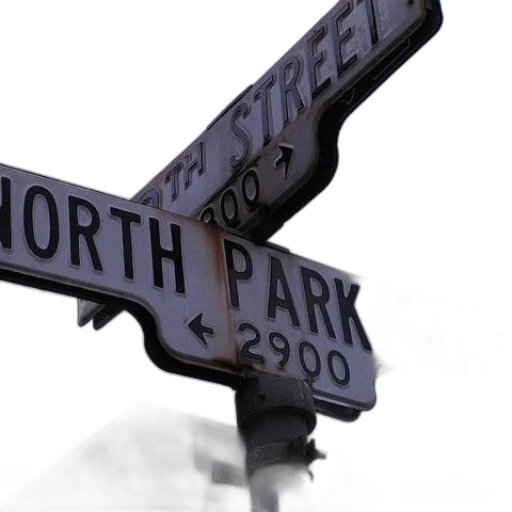 3d render, street, sign, says transparent PNG cut-out