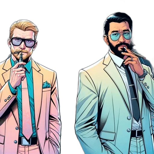 comic book art, concept art, cartoon, pastel transparent PNG cut-out