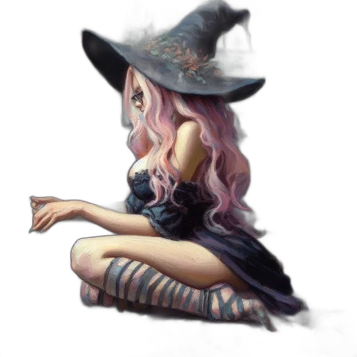 hat, dress, staff, jewelry transparent PNG cut-out