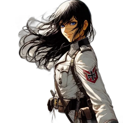 jacket, staff, weapon, face transparent PNG cut-out