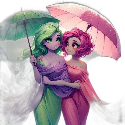 umbrella, fantasy art, watercolor, concept art transparent PNG cut-out