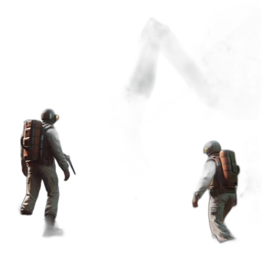 jacket, weapon, staff, robot transparent PNG cut-out