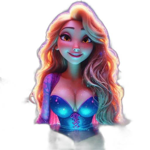 dress, fantasy art, cartoon, 3d render transparent PNG cut-out