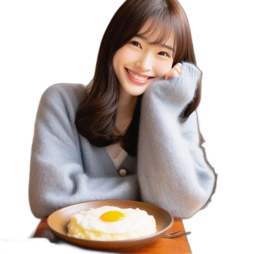 food, jacket, face, photorealistic transparent PNG cut-out
