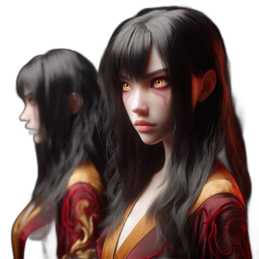 face, fantasy art, concept art, photorealistic transparent PNG cut-out