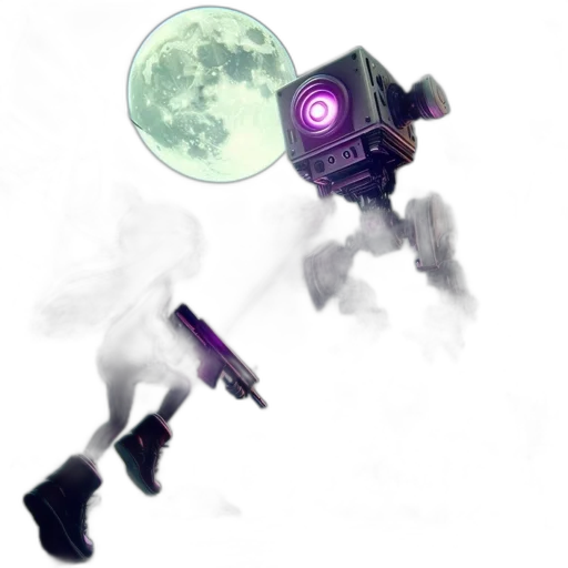 robot, weapon, staff, creature transparent PNG cut-out