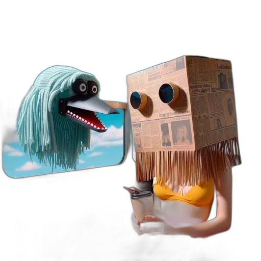 robot, mask, creature, hat transparent PNG cut-out