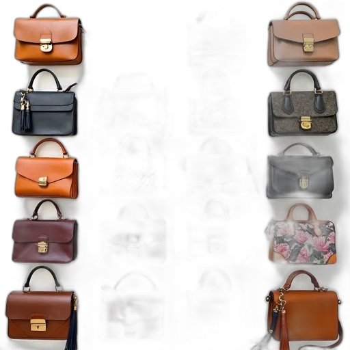 earth tones, collection, various, handbags transparent PNG cut-out