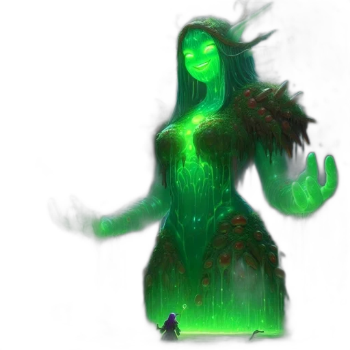 creature, dress, staff, concept art transparent PNG cut-out