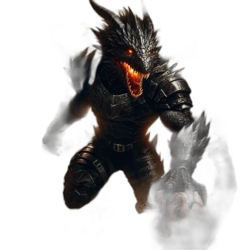 dragon, mask, creature, staff transparent PNG cut-out
