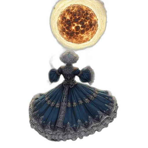 dress, jewelry, crown, staff transparent PNG cut-out