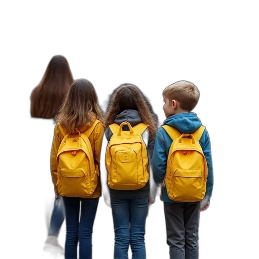 jacket, 3d render, group, children transparent PNG cut-out